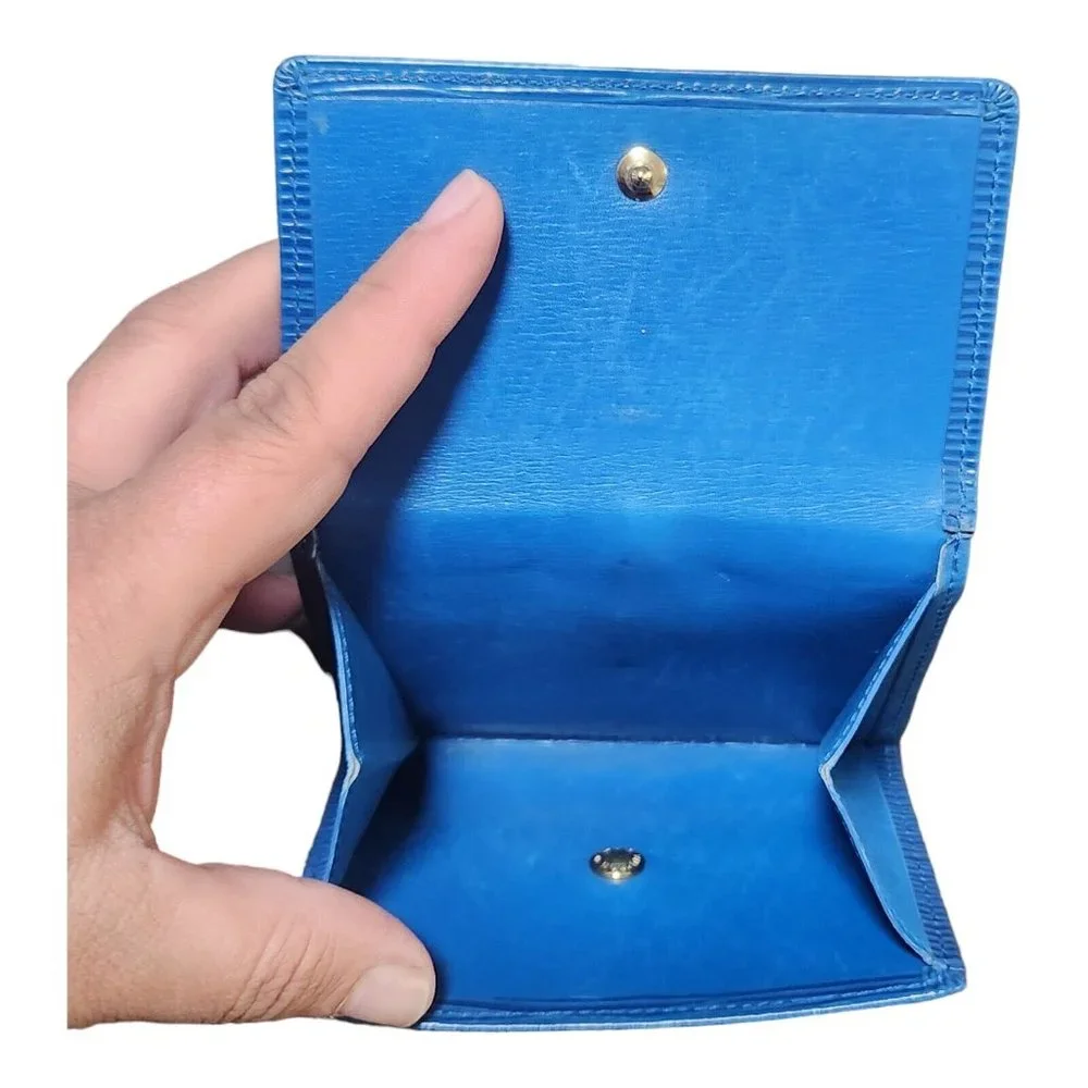Vintage Louis Vuitton Epi Leather Elise Trifold Wallet Blue LV See Pictures